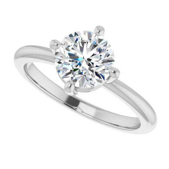 2.0Carat -8.0mm Kite-Set Round Moissanite Solitaire Ring - Picture 10 of 15